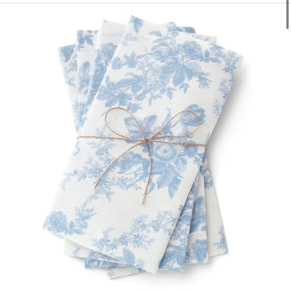 LoveShackFancy Garden Of Versailles Linen Napkin Set - NWTags